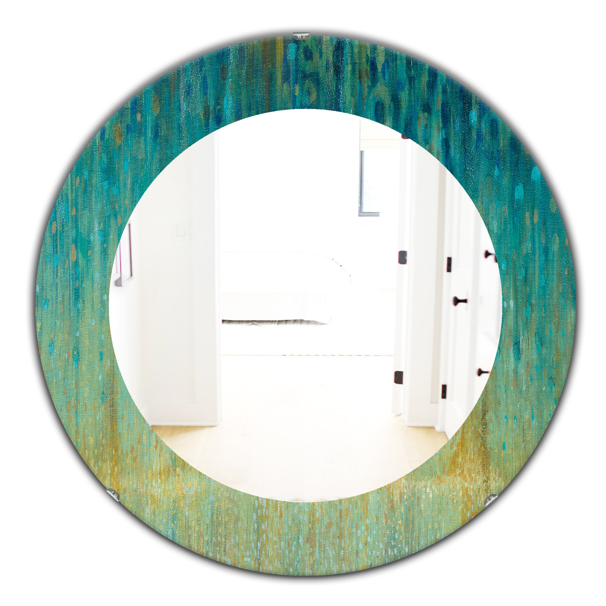 Designart 'Rain Abstract Panel' Modern Bathroom Mirror - Contemporary Oval or Round Wall Mirror