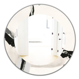 Designart 'Abstract Neutral I' Modern Mirror - Oval or Round Wall Mirror