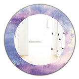 Designart 'Watercolor Purple Haze II' Modern Mirror - Oval or Round Wall Mirror