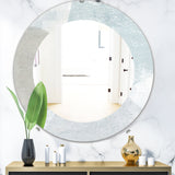 Designart 'Grey and White Collage I' Modern Mirror - Oval or Round Wall Mirror