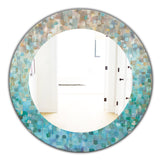 Designart 'Blocked Abstract' Traditional Mirror - Oval or Round Wall Mirror