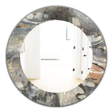 Designart 'Fire and Ice Minerals I' Farmhouse Mirror - Oval or Round Wall Mirror