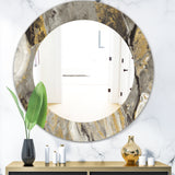 Designart 'Painted Gold Stone' Traditional Mirror - Oval or Round Wall Mirror