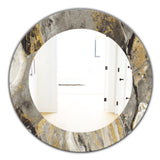 Designart 'Painted Gold Stone' Traditional Mirror - Oval or Round Wall Mirror