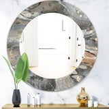 Designart 'Fire and Ice Minerals VI' Modern Mirror - Oval or Round Wall Mirror