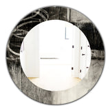 Designart 'A Geometric Day I' Mid-Century Mirror - Oval or Round Wall Mirror