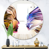 Designart 'Metaphorical Mind Painting' Modern Mirror - Contemporary Oval or Round Wall Mirror