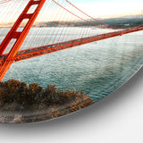 Golden Gate Bridge in San Francisco' Ultra Glossy Sea Bridge Metal Circle Wall Art