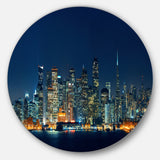 San Francisco Skyline at Night' Ultra Glossy Cityscape Metal Circle Wall Art