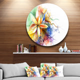 Abstract Multi color Flower Fusion' Large Flower Metal Circle Wall Art