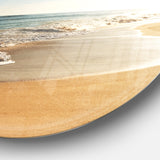 Wide Seashore with Crystal Waters' Beach Metal Circle Wall Art