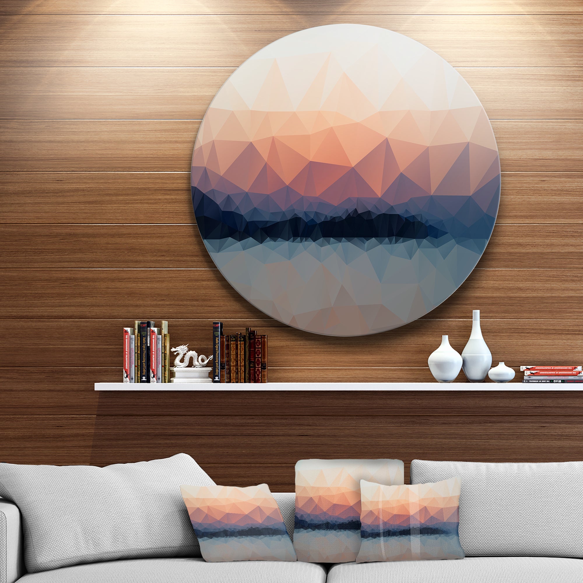Sky Sea and Beach Abstract Vector View' Extra Large Seascape Metal Wall Decor