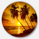 Beach Sunset in Island Barbados' Seascape Metal Artwork