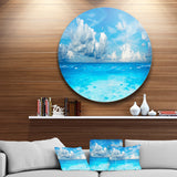 Bright Blue Waters and Sky Panorama' Seascape Metal Artwork