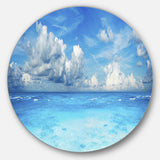 Bright Blue Waters and Sky Panorama' Seascape Metal Artwork