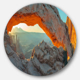 Mesa Arch Canyon lands Utah Park' Landscape Metal Circle Wall Art