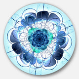 Blue and Purple Rounded Flower' Floral Metal Circle Wall Art