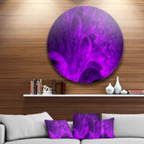 Bright Purple Magical Fractal Forest' Abstract Metal Circle Wall Art