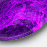 Bright Purple Magical Fractal Forest' Abstract Metal Circle Wall Art