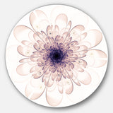 Perfect Glowing Fractal Flower in Purple' Floral Metal Circle Wall Art