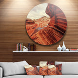 Vermillion Cliffs At Dawn View' Oversized Landscape Metal Circle Wall Art