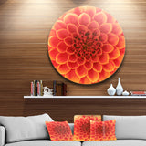 Abstract Orange Flower Design' Disc Floral Circle Metal Wall Decor