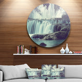 Amazing Waterfall in Mexico' Disc Landscape Circle Metal Wall Decor