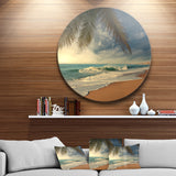Beautiful Tropical Beach with Palms' Beach Photo Metal Circle Wall Art