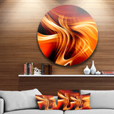 Orange Abstract Warm Fractal Design' Abstract Metal Circle Wall Art