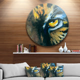 Ferocious Eye of Tiger' Ultra Vibrant Abstract Metal Circle Wall Art