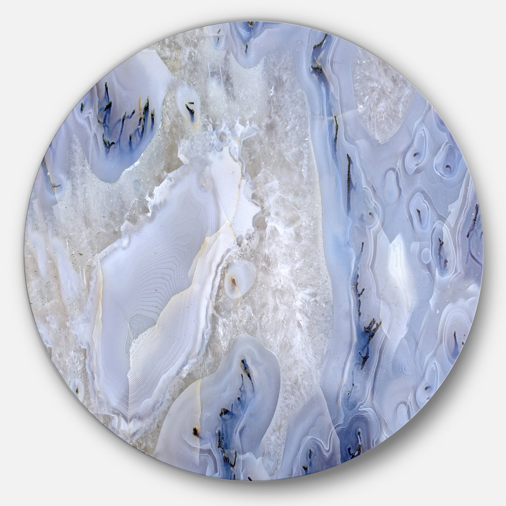 Agate Stone Background' Disc Abstract Metal Circle Wall Art Print