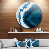 Blue Brazilian Geode' Disc Abstract Metal Circle Wall Art Print