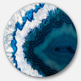 Blue Brazilian Geode' Disc Abstract Metal Circle Wall Art Print