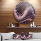 Purple Waves Fractal Wall Art' Abstract Metal Circle Wall Art Print
