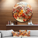 Brier Rose Abstract Background' Large Floral Metal Circle Wall Art