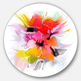 Colorful Abstract Flowers on White' Extra Large Floral Wall Art