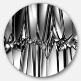 Black White Crystal Background' Abstract Round Circle Metal Wall Art