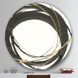 Designart 'Gold Glamour Circle II' Geometric Metal Circle Wall Art
