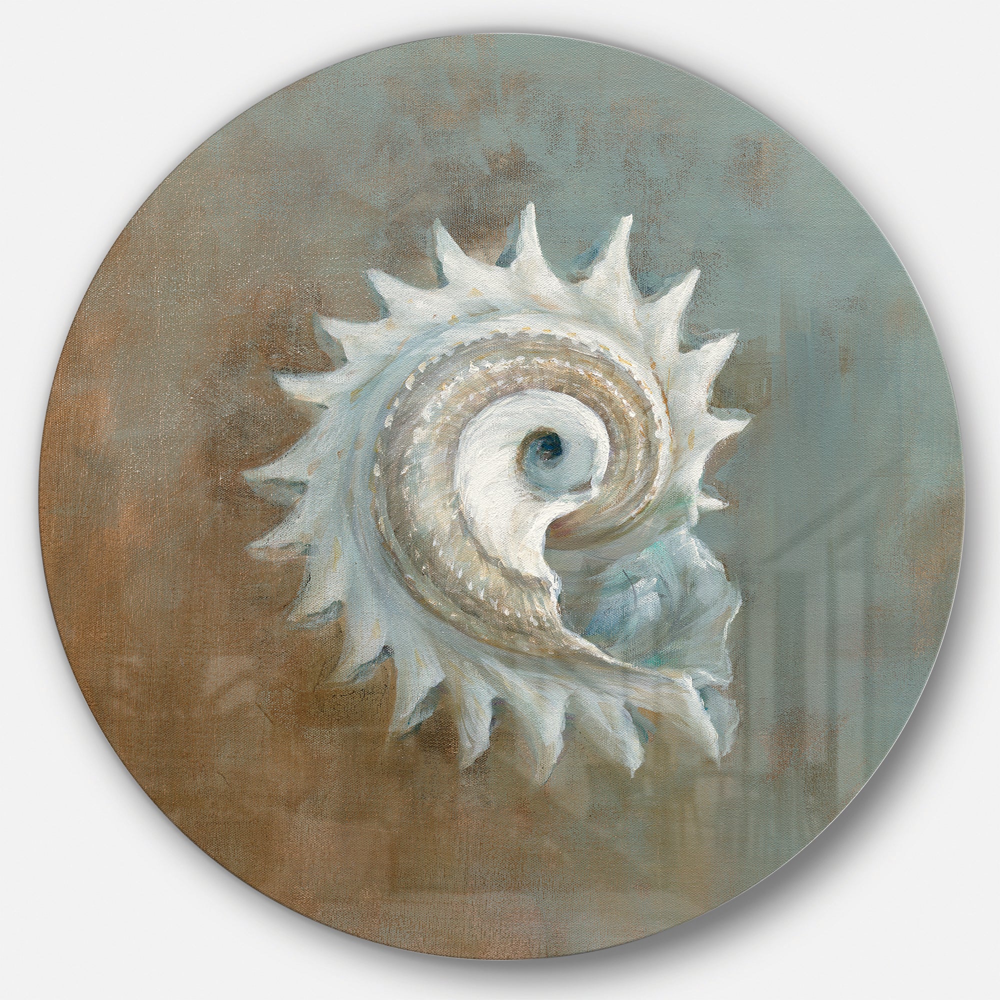Designart 'Seashell Treasures from the Sea III' Nautical & Coastal Metal Circle Wall Art