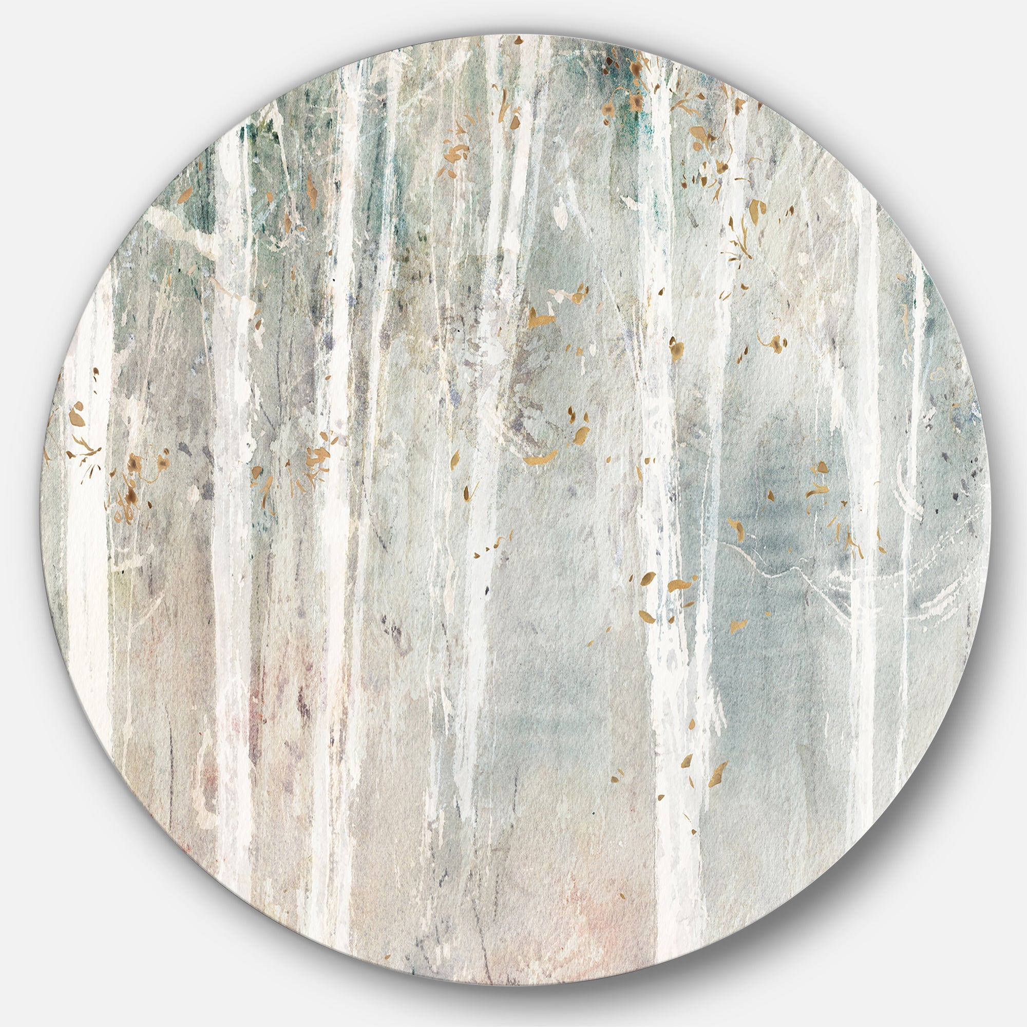 A Woodland Walk into the Forest VII - Farmhouse Metal Circle Wall Art