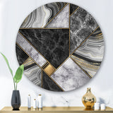 Designart 'Marble Granite Agate With Touches Of Gold' Modern Metal Circle Wall Art