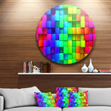 Rainbow of Colorful Boxes' Abstract Metal Artwork