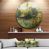 Garden of Eden' Landscape Metal Circle Wall Art