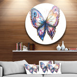 Isolated Butterfly' Animal Metal Circle Wall Art