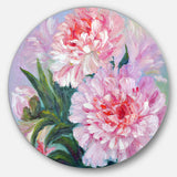 Full Blown Peonies' Floral Circle Metal Wall Art