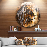 Lion Collage' Animal Circle Metal Wall Art