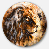 Lion Collage' Animal Circle Metal Wall Art