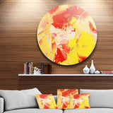 Yellow and Red Abstract Art' Disc Abstract Circle Metal Wall Art