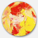 Yellow and Red Abstract Art' Disc Abstract Circle Metal Wall Art