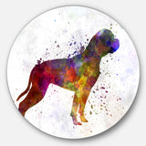 American Bulldog' Disc Animal Circle Metal Wall Art